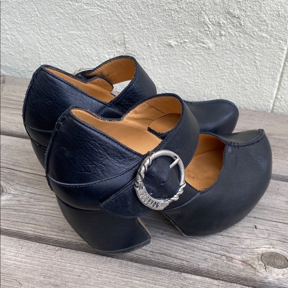 John Fluevog Leader Platform Mary Jane Heels Size 5.5 Black Worn Twice MSRP $499 - Picture 8 of 15